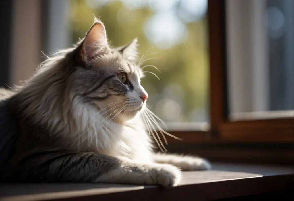 A long-haired gray and white cat lounges on a sunlit windowsill

Long Haired Gray and White Cat: Things You Need To Know