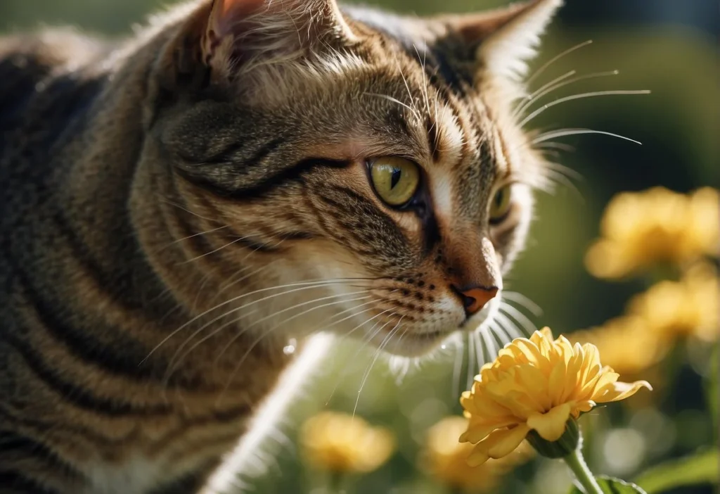 A cat sniffs a flower, its wet nose glistening in the sunlight

Are Cat Noses Supposed to Be Wet? (Important Facts)