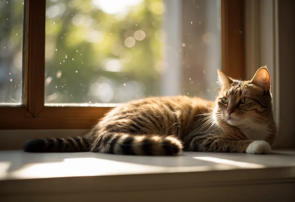 A cat lounges on a sun-drenched windowsill, gazing lazily at birds flitting outside. A half-eaten bowl of kibble sits nearby, forgotten

How Good Are Cat Memories? (Quick Facts)