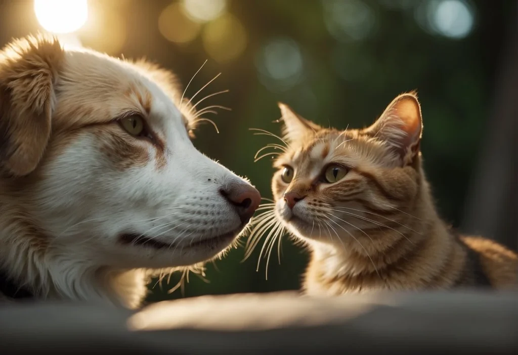 A cat and a dog stand nose to nose, the cat's nose glistening with moisture while the dog's nose appears dry

Are Cat Noses Supposed to Be Wet? (Important Facts)