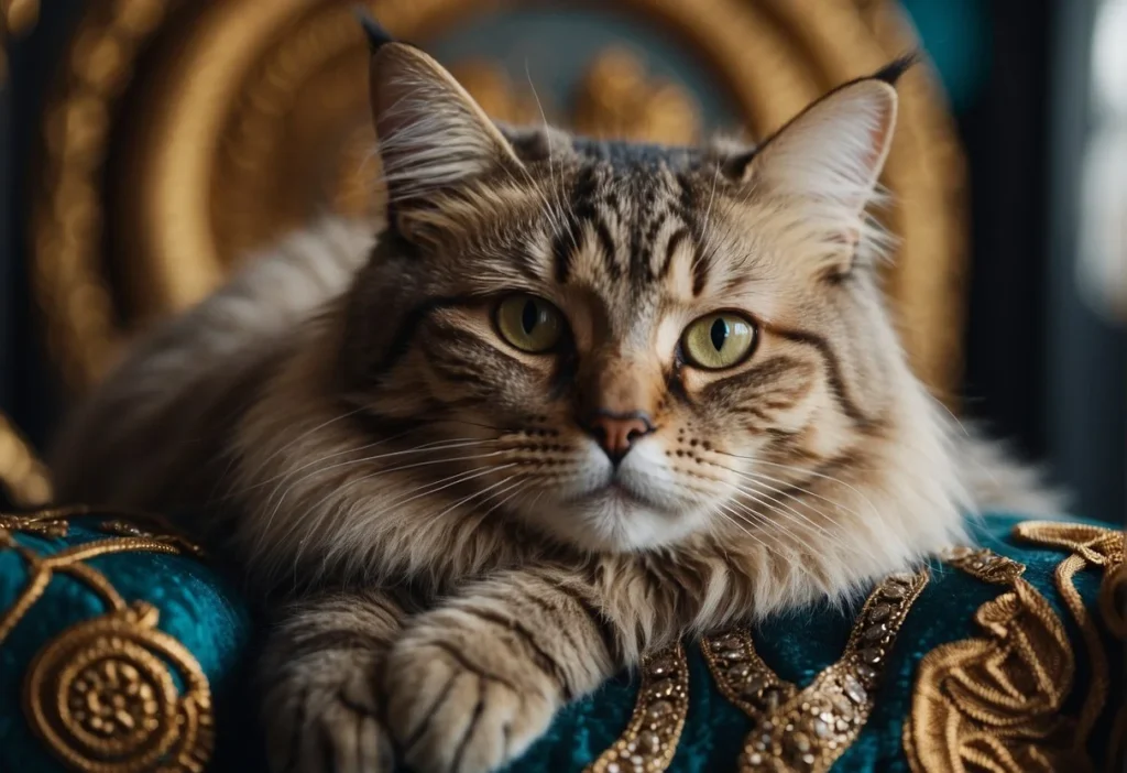 A scene of a serene, ancient-looking cat resting on a cushioned throne, surrounded by symbols of longevity and wisdom

What Cat Breed Lives The Longest? Top 10 Longest-Lived Cats