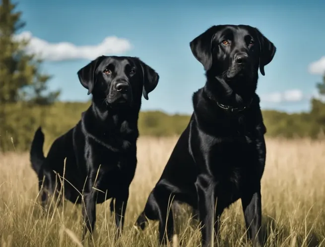 Two happy black Labrador Retrievers sitting in a field.

What is the Average Lifespan of a Black Lab: Key Facts and Figures